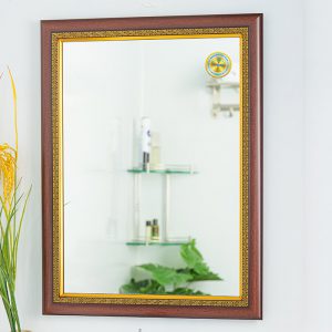 Gương Soi Toilet Khung Màu Gỗ Lim