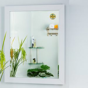 Gương Soi Khung Gỗ Màu Trắng Đẹp