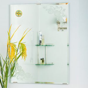 Gương Treo In Họa Tiết Hoa Hồng