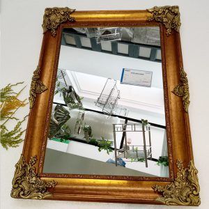 Gương Vintage Họa Tiết Vàng Đồng