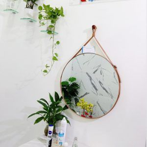 Gương Tròn Dây Da Treo Tường Nghệ Thuật