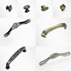 Tay Nắm Tủ Cổ Điển Mạ Đồng Đen