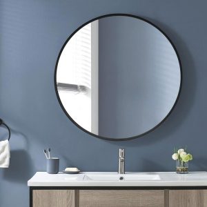 Gương Tròn Khung Sắt Màu Đen Quyền Lực