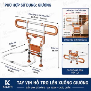 Tay Vịn Hỗ Trợ Lên Xuống Giường Gấp Gọn Kibath KB-155