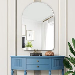 Gương Hình Vòm Kibath Khung Nhôm Trắng Bạc KB-170