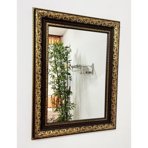 Gương Khung Màu Nâu Họa Tiết Vàng KB-161