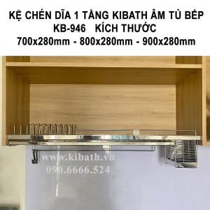 Kệ Chén Dĩa 1 Tầng Đa Năng Âm Tủ Bếp KB-946